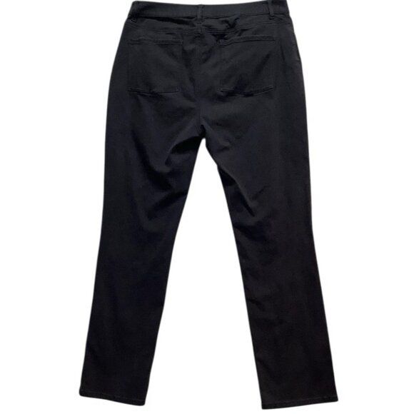 LL Bean Straight Leg Classic Fit High Rise Stretch Womens Jeans Size 14 Black - Picture 2 of 8